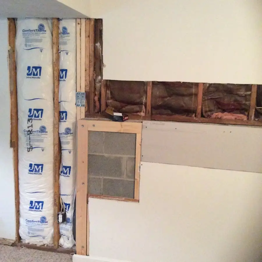 Wall insulation replacement during Structural Drying in Hollymead